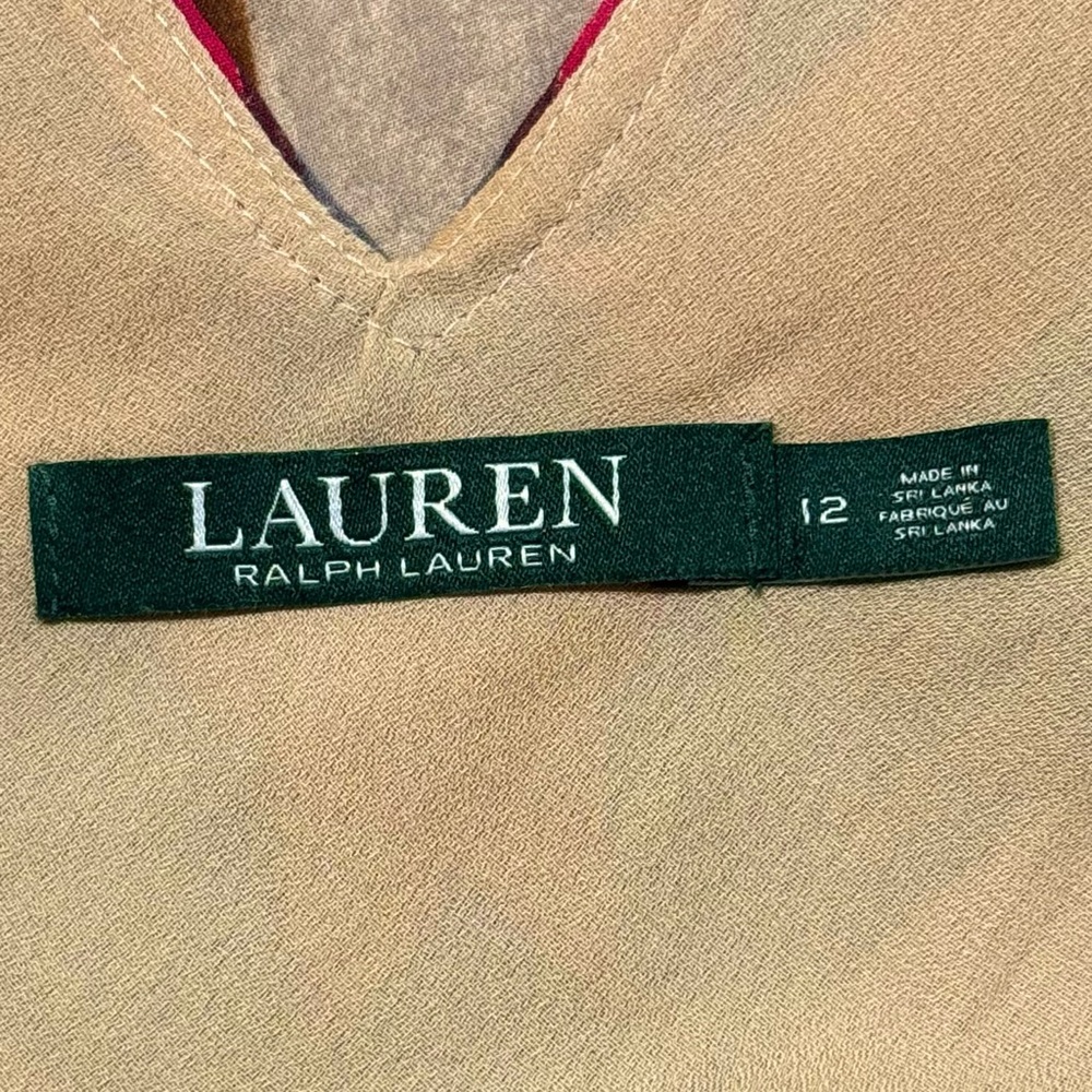 👗🎨 LAUREN‎ RALPH LAUREN Striped Wrap Dress | Multicolor Tie Belt | Sz 12 - Picture 2 of 9